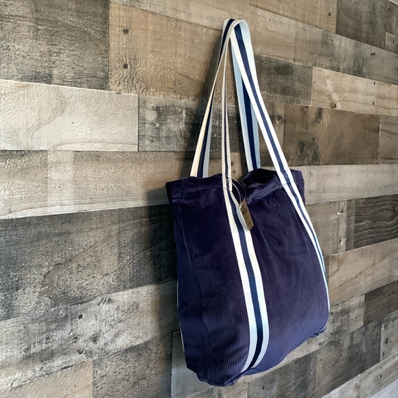 PINK Victoria’s Secret Velour tote with striped handles - Picture 3 of 15